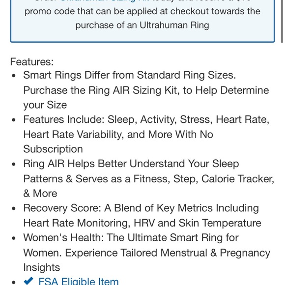 NWT Ultrahuman Aster Black Smart Ring - Picture 7 of 11